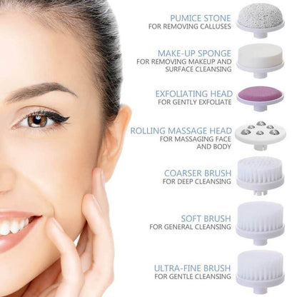 7 In 1 Facial Brush Waterproof Facial Cleansing Brush Set