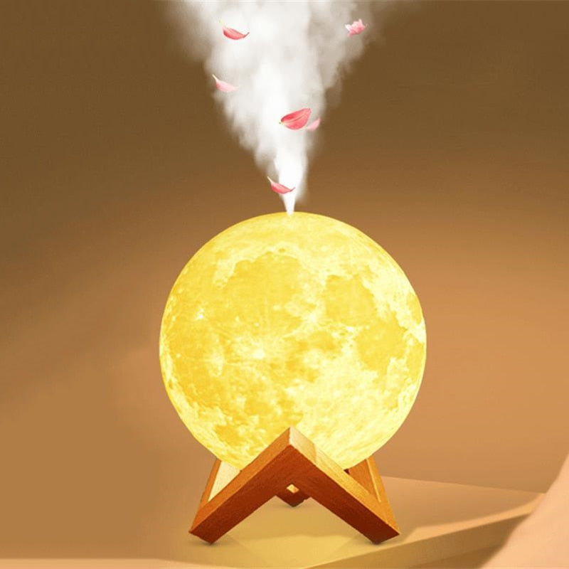 3D Three-dimensional Moon Lamp Humidifier Aroma Diffuser