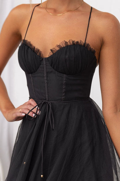 Women's Princess Chiffon Suspenders Party Maxi Dress