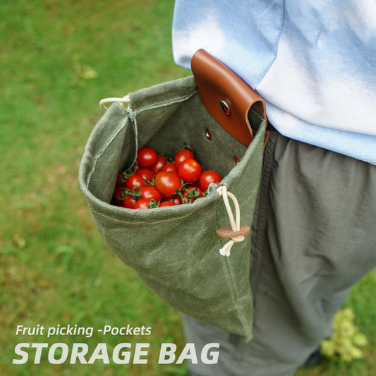 Outdoor Waist Hanging Drawstring Foldable Portable Picking Bag