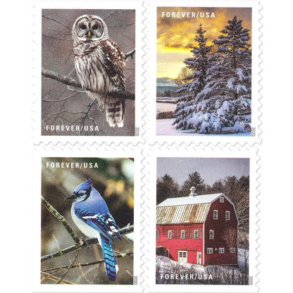 (2020) USPS Winter Scenes First Class Forever Postage Stamps