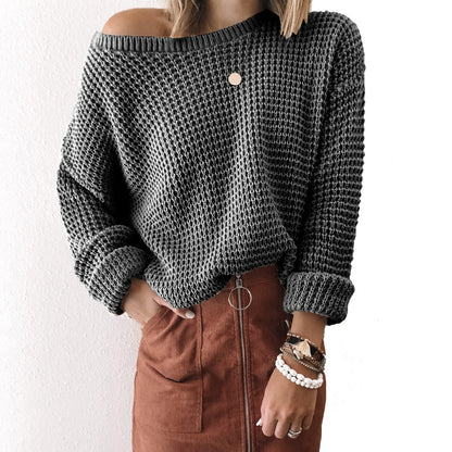 Women's Sweater Off The Shoulder Long Sleeve