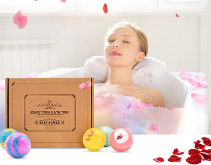 Bath Bombs Gift Set of Moisturizing Essential Oil Bath Bombs