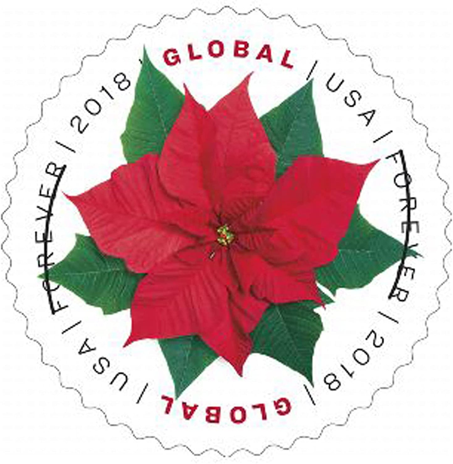 (2018) USPS Global Poinsettia First Class Forever Postage Stamps
