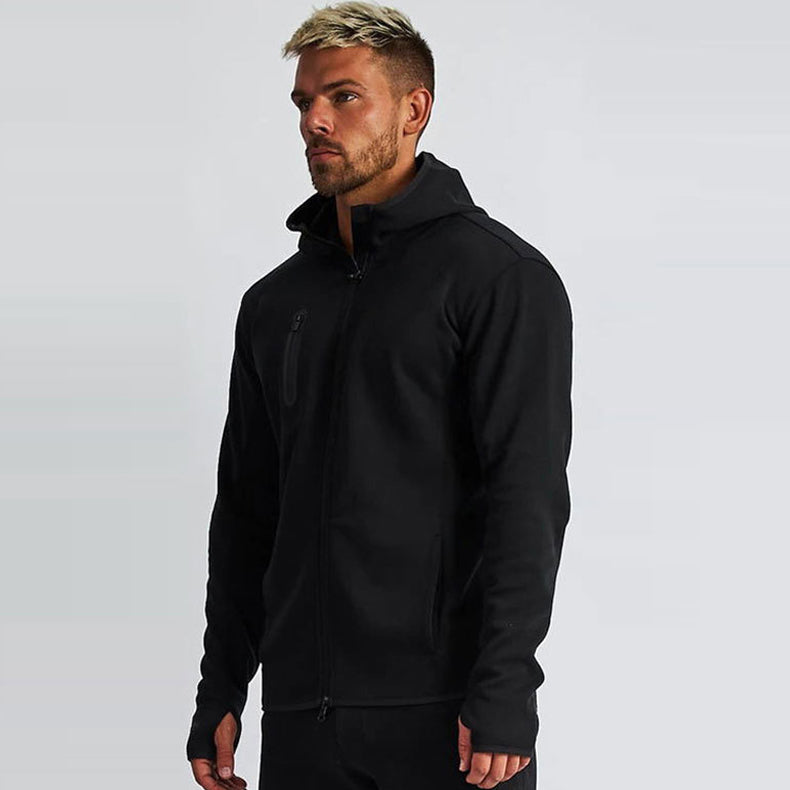 Men's Outdoor Running Hoodie and Trousers Two Piece Set