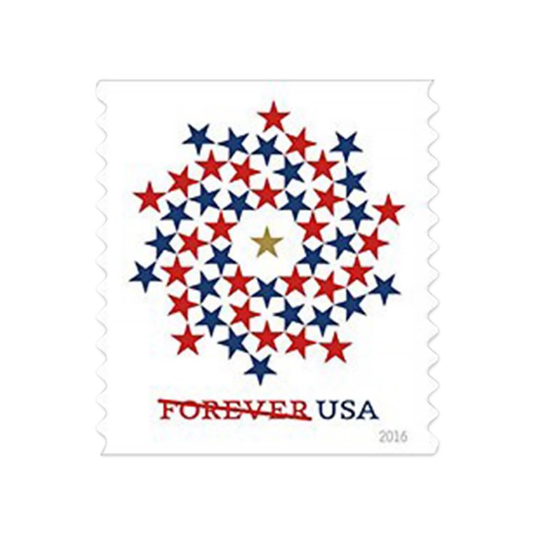 (2016) USPS Stars Red & Blue Forever Stamps