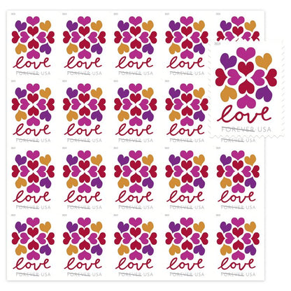 (2019) USPS Hearts Blossom Love Forever Stamps