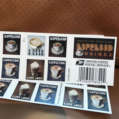 (2021) USPS Espresso Drinks Forever Coffee Stamps