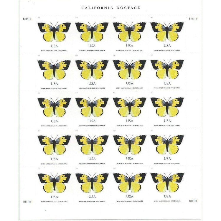 (2019) USPS Butterfly California Dogface Stamps