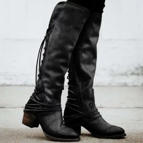Women's Boots Riding Boots Chunky Heel Round Toe Knee High Boots