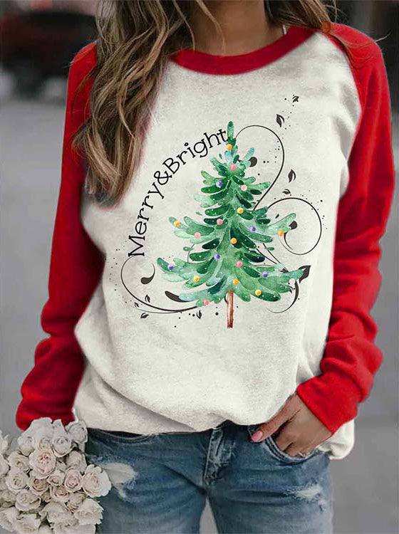 Women's Merry & Bright Christmas Tree Sweatshirt