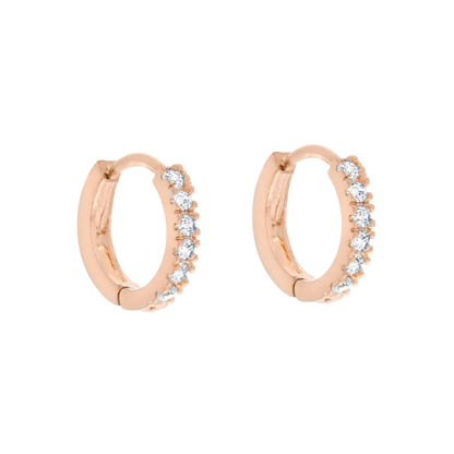 18k Gold Plated Earring Cubic Mini Hoops