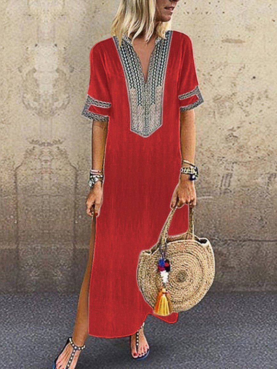 Women's Casual Dress Printed Loose Maxi Dress