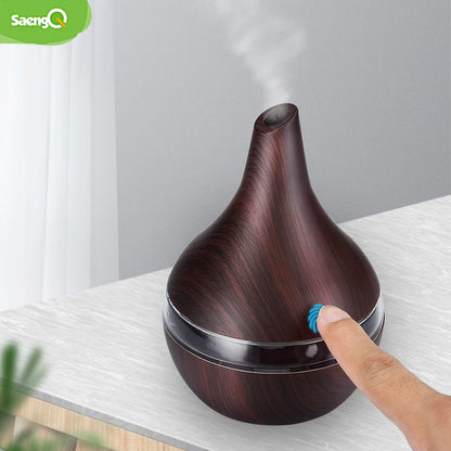 Luminous Aroma Diffuser Wood Grain Ultrasonic Humidifier