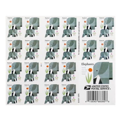 2022 US Elephants First Class Forever Stamps