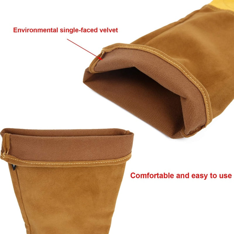Cowhide Gardening Pruning Gloves Cut Resistant And Heat Resistant Gloves