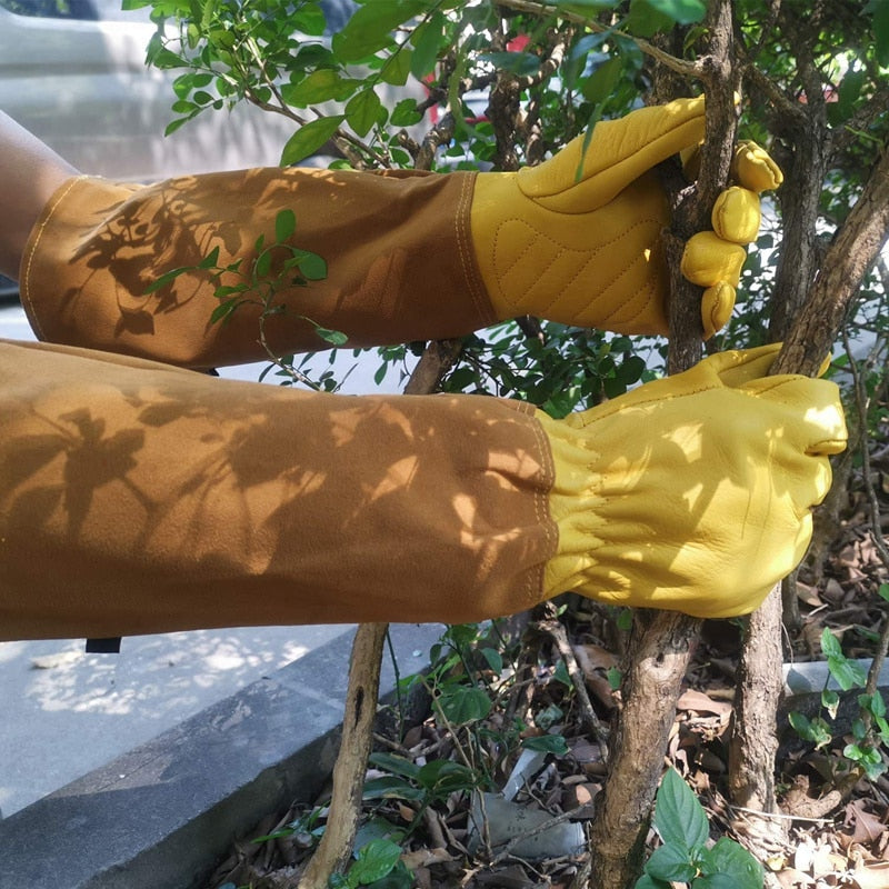Cowhide Gardening Pruning Gloves Cut Resistant And Heat Resistant Gloves