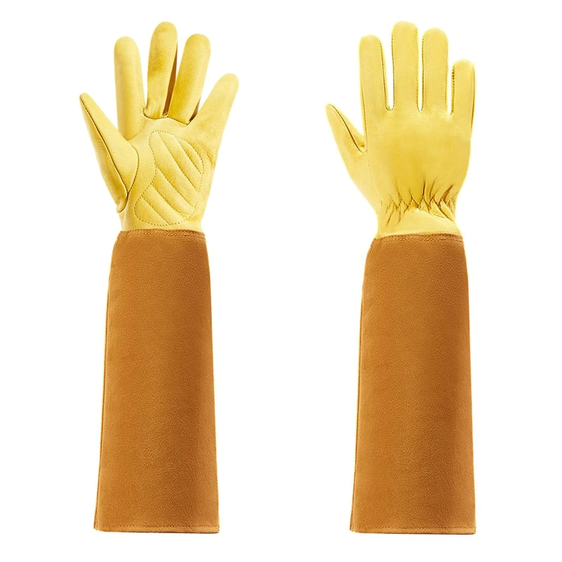Cowhide Gardening Pruning Gloves Cut Resistant And Heat Resistant Gloves