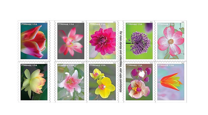 (2021) USPS Garden Beauty Forever Postage Stamps