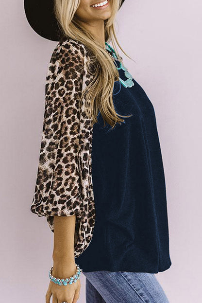 Women's Autumn Leopard Print Long Sleeve T-shirt