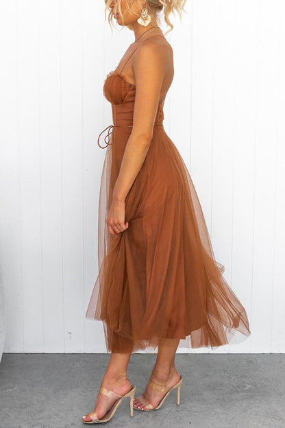 Women's Princess Chiffon Suspenders Party Maxi Dress