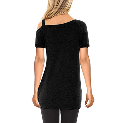 Women's Knot T-Shirt Short Sleeve Off Shoulder T-Shirt
