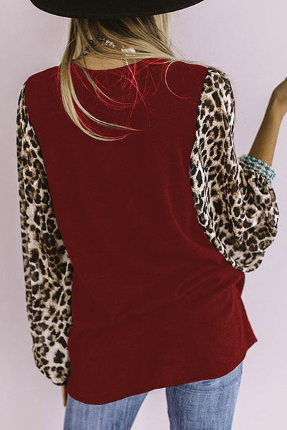 Women's Autumn Leopard Print Long Sleeve T-shirt