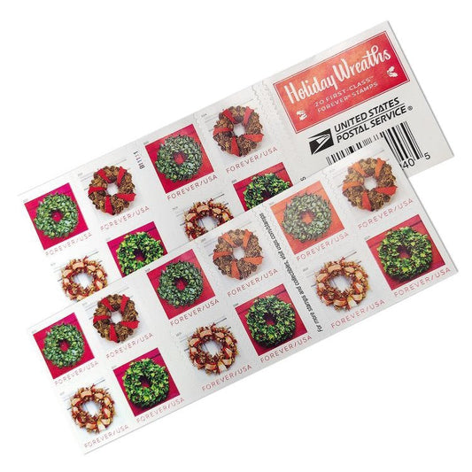 (2019) USPS Christmas Tradition Celebration Holiday Wreaths Forever Stamps