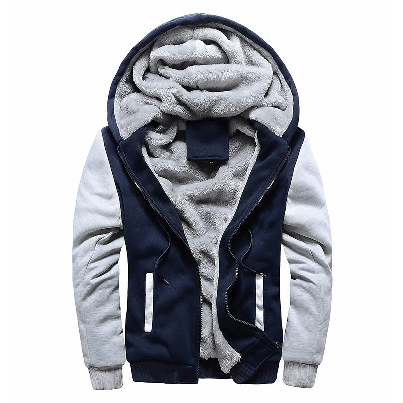 Mens Cotton-Padded Jacket Thick Warm Coat Sweatshirt