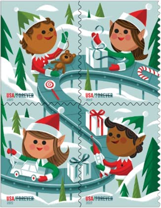 2022 USPS Holiday Elves Forever Postage Stamps