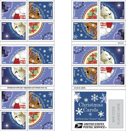 (2017) USPS Christmas Carols Forever Postage Stamps