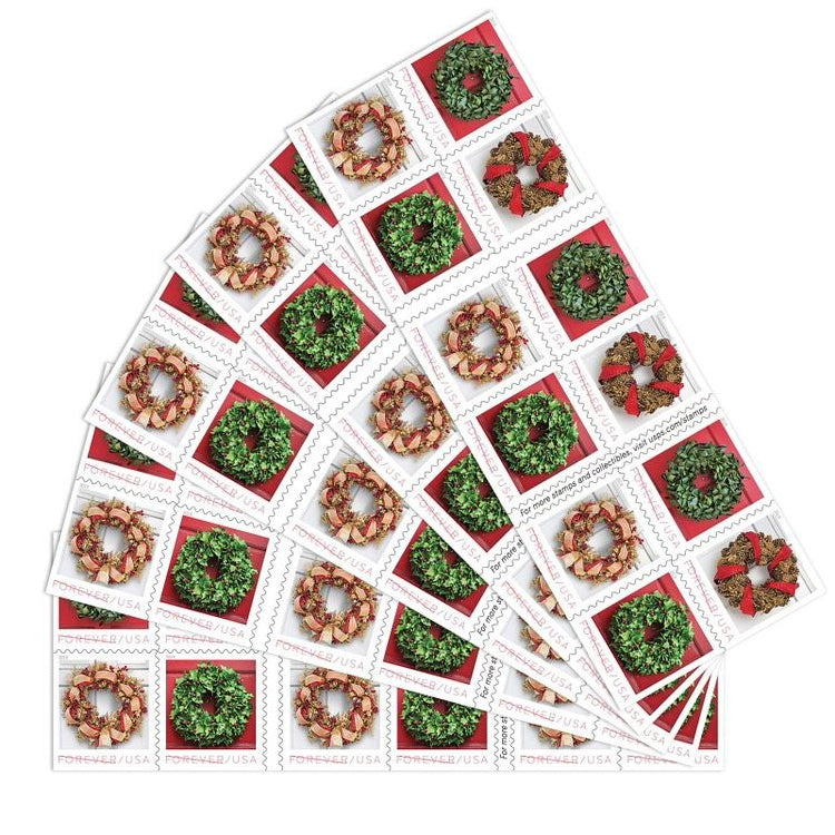 (2019) USPS Christmas Tradition Celebration Holiday Wreaths Forever Stamps