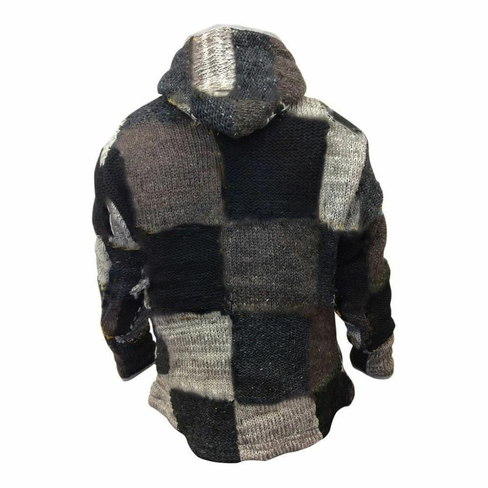 Men's Cardigan Jacket Winter Sweater Color Stitched Cardigan Coat