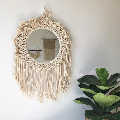 Hand-woven Wall-mounted Mirror Exquisite Cosmetic Mirror