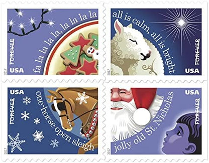 (2017) USPS Christmas Carols Forever Postage Stamps
