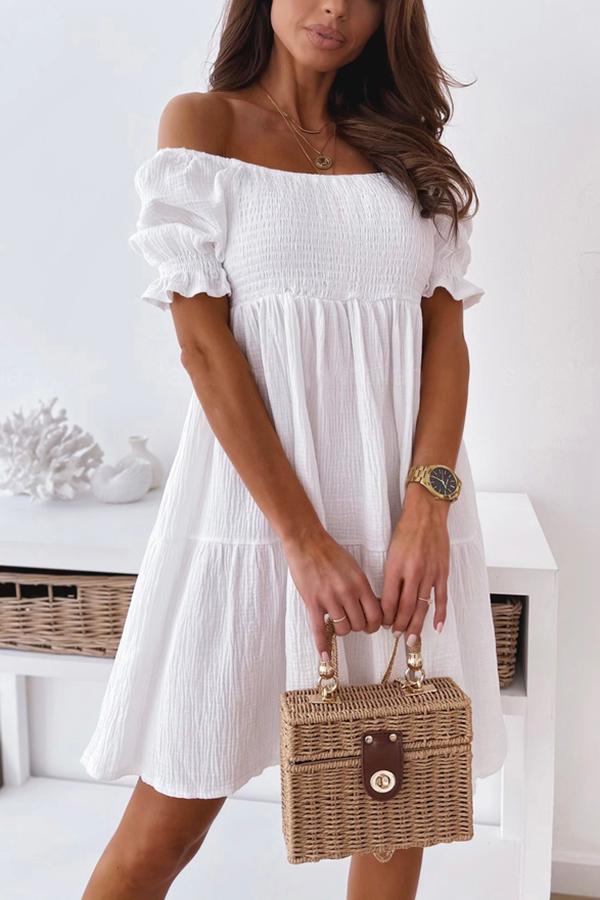Women's Enchanted Off The Shoulder Smocked Loose Dress