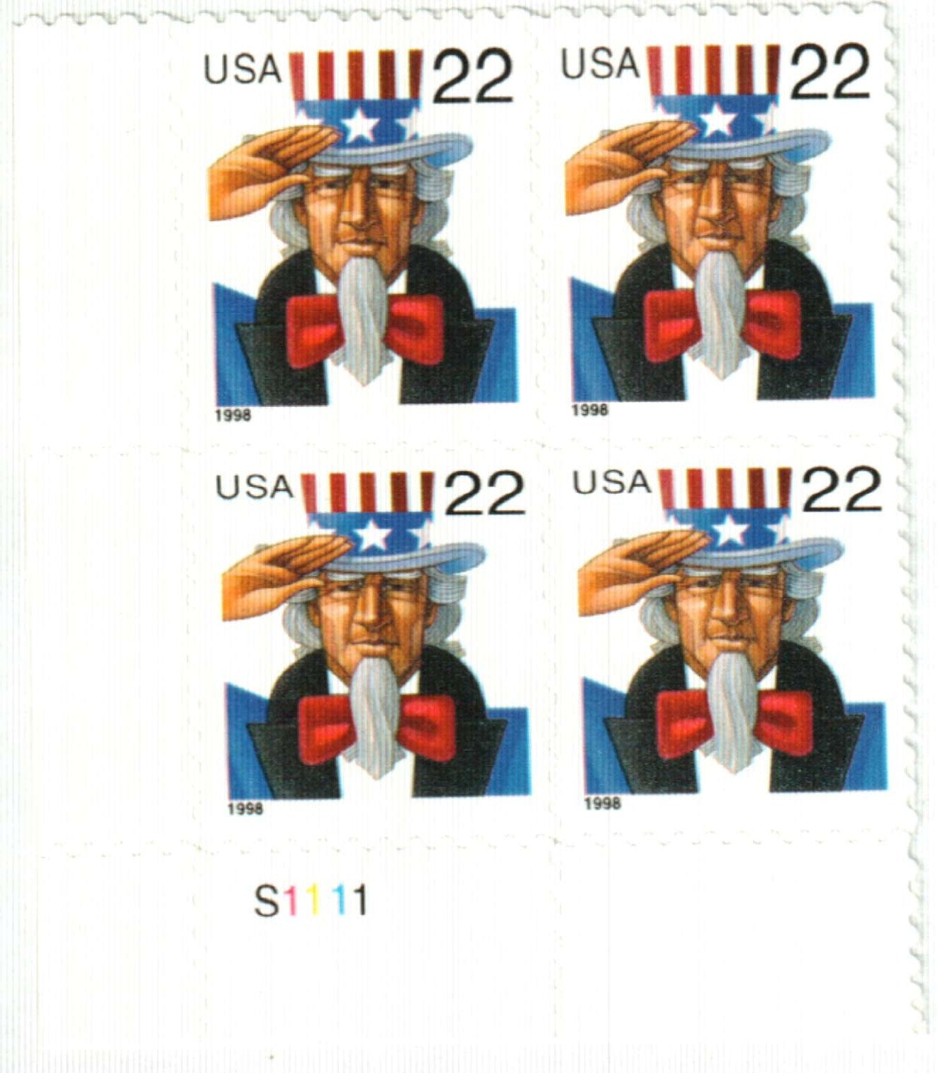 1998 US Uncle Sam Postage Stamps