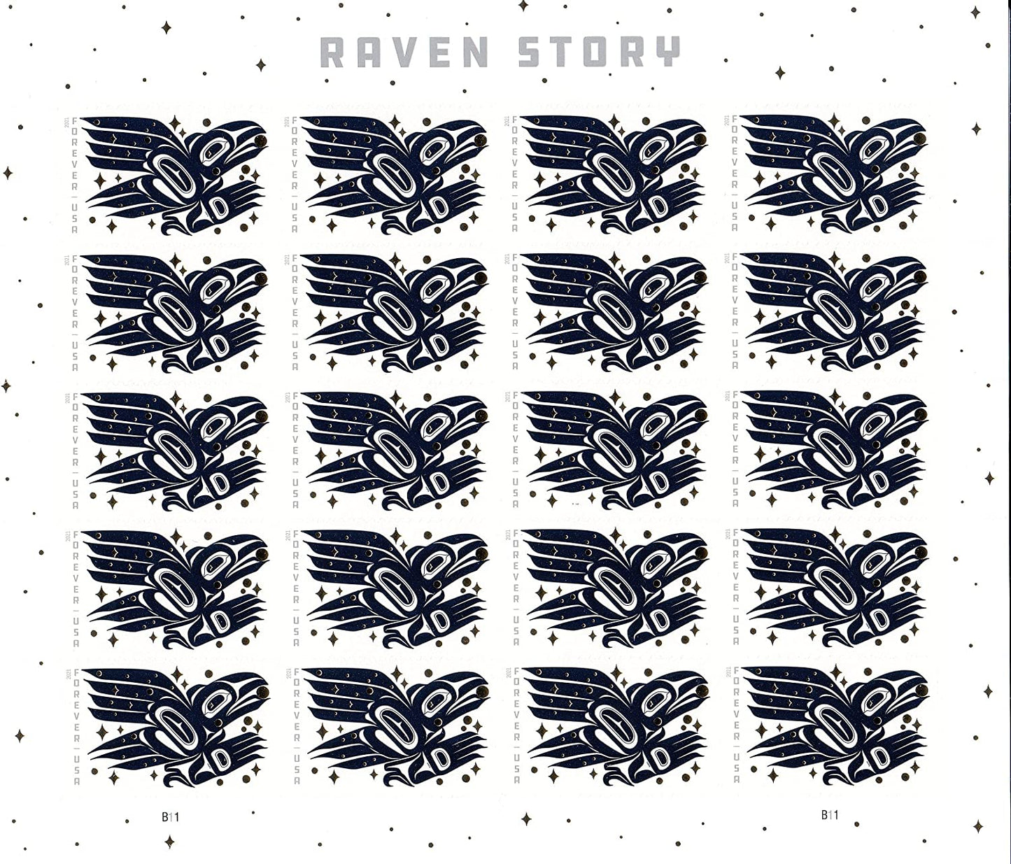 (2021) USPS Raven Story Forever Postage Stamps