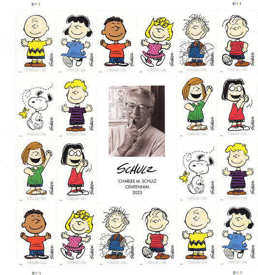 Charles M. Schulz Sheet Forever First Class Postage Stamps