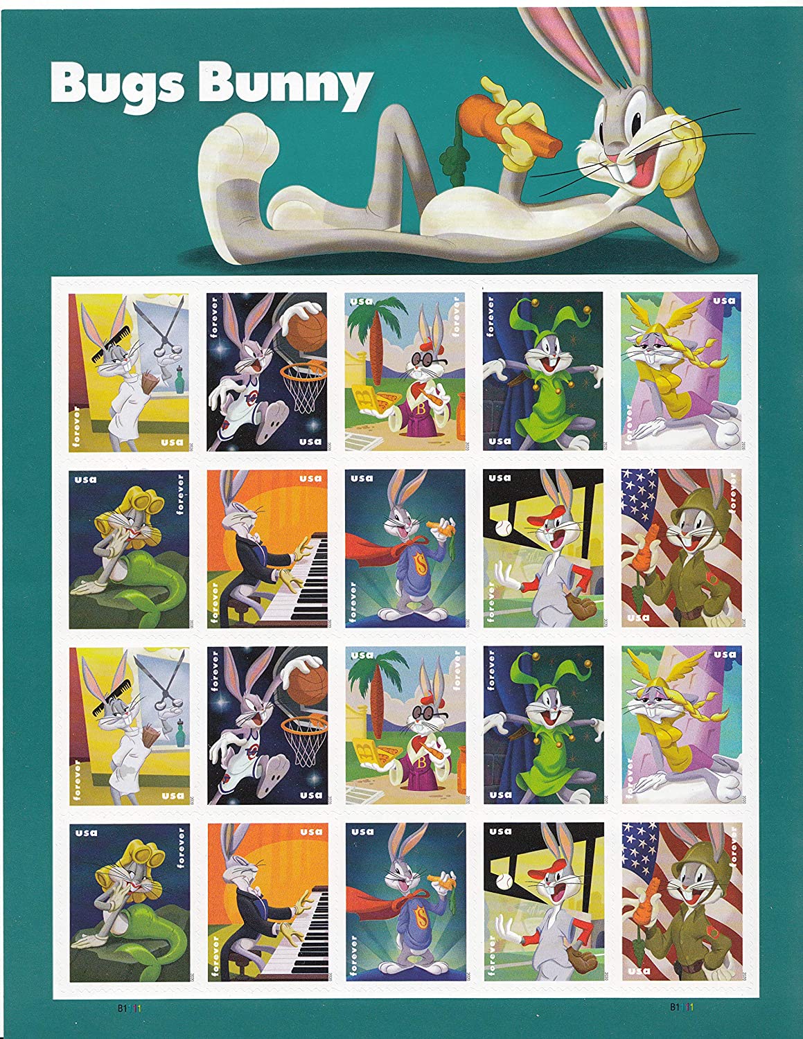 (2020) USPS Bugs Bunny Forever Postage Stamps