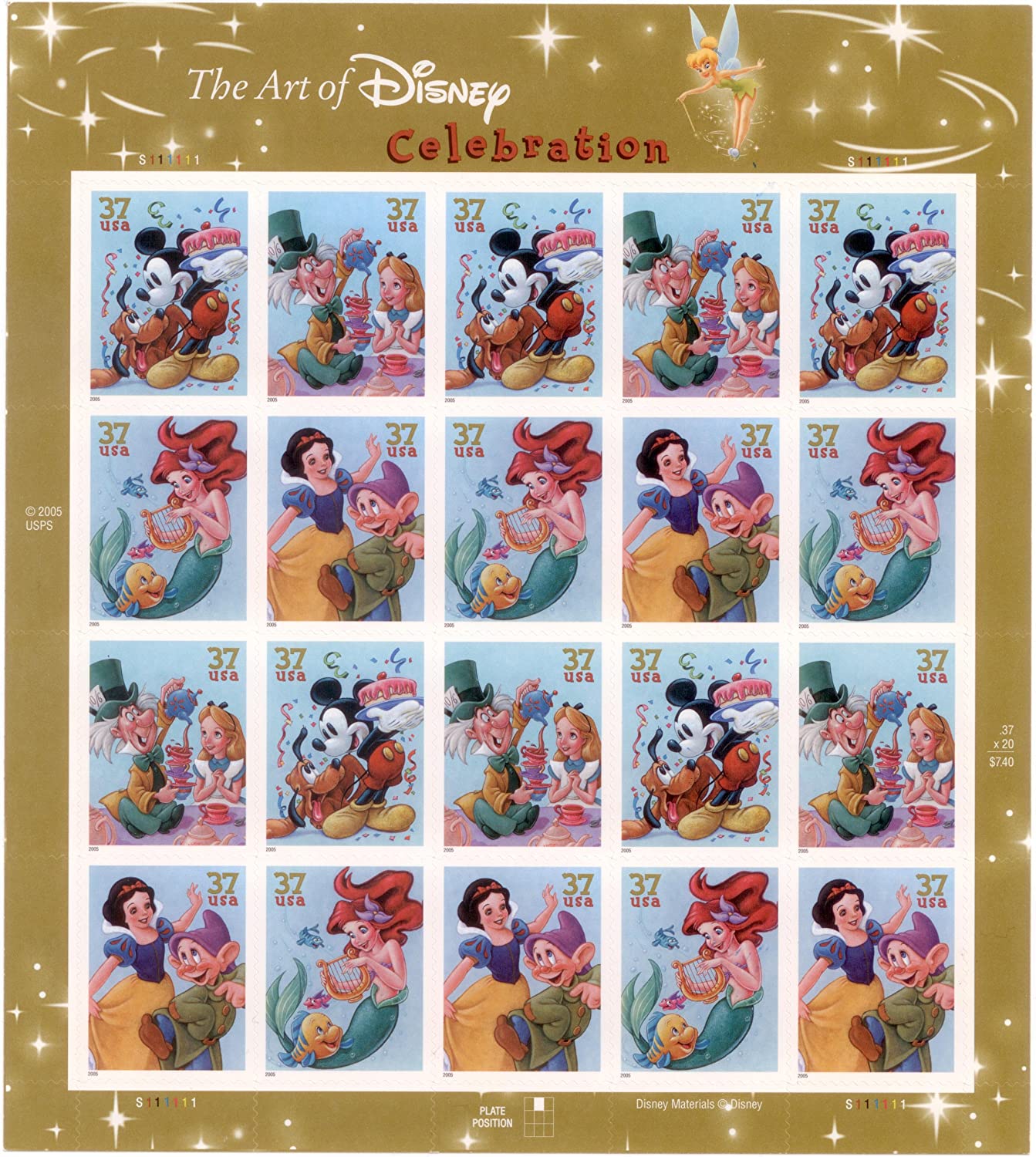 The Art of Disney: Celebration 37-Cent Postage Stamps