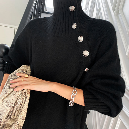 Women's Winter High Neck Long Knitted Dress