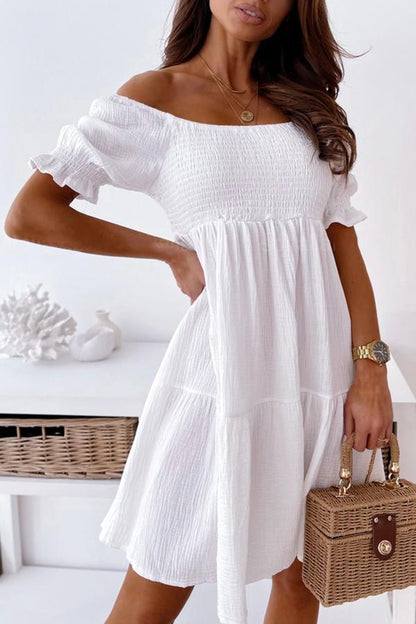 Women's Enchanted Off The Shoulder Smocked Loose Dress