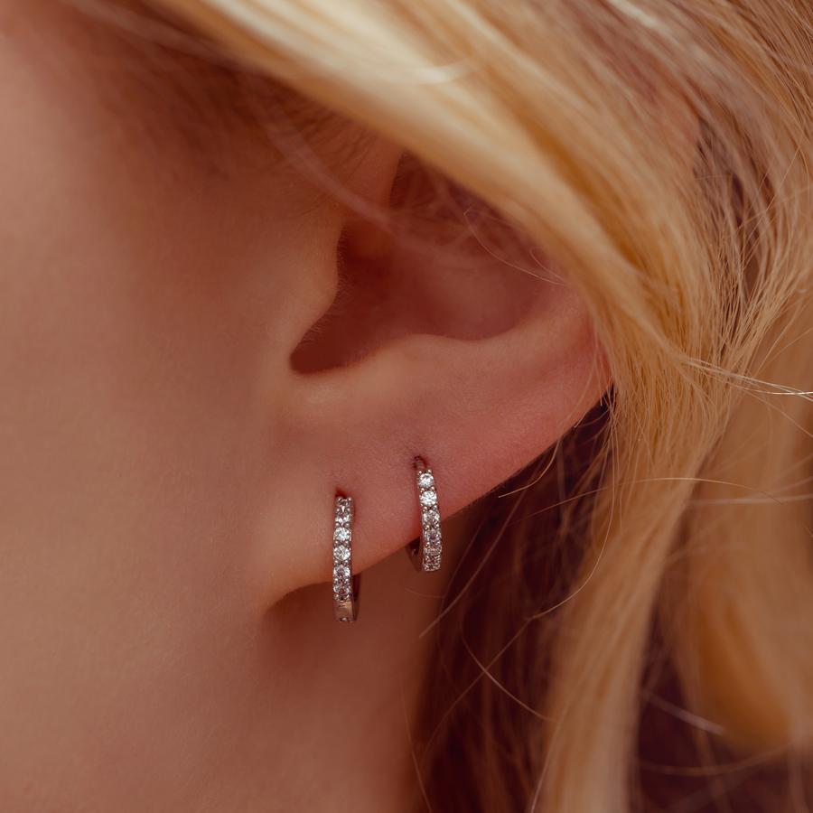 18k Gold Plated Earring Cubic Mini Hoops
