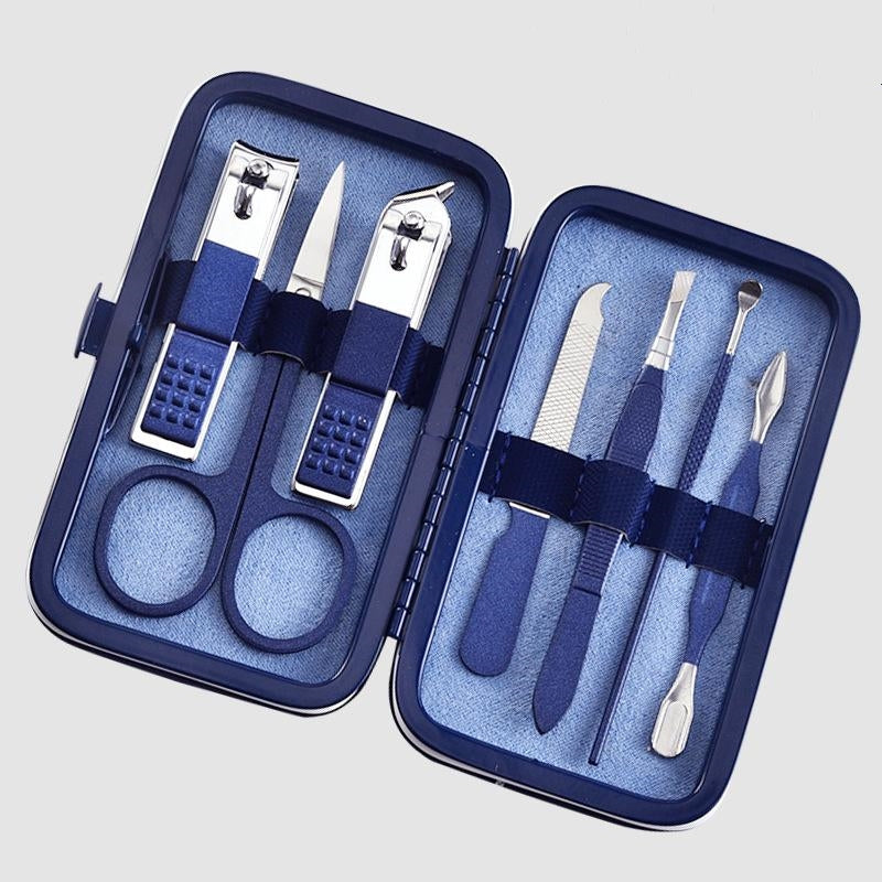 Blue Manicure Nail Clipper Spray Paint Process Beauty Pedicure Manicure Tool Set