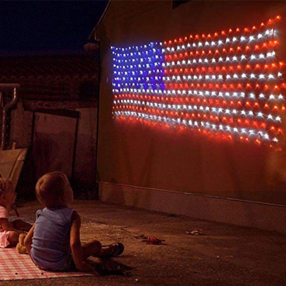 American Flag Led String Lights-large Usa Flag Outdoor Lights