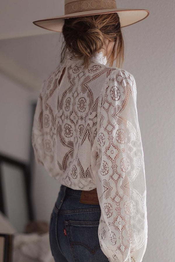 Women's Ciao Lovely Long Sleeve Lace Blouses