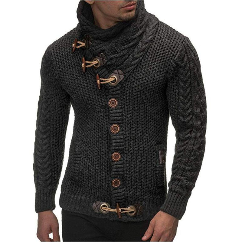 Men's Slim Button Knit Sweater