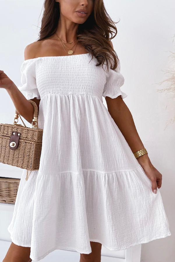 Women's Enchanted Off The Shoulder Smocked Loose Dress