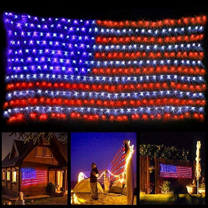 American Flag Led String Lights-large Usa Flag Outdoor Lights